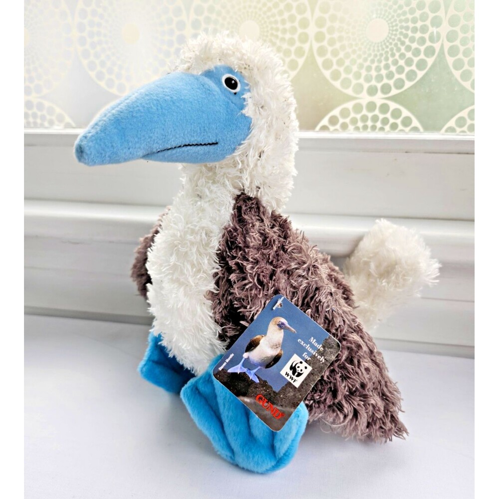 Vintage GUND WWF Blue Footed Booby Plush Stuffed Animal Toy Bird Y2K Era